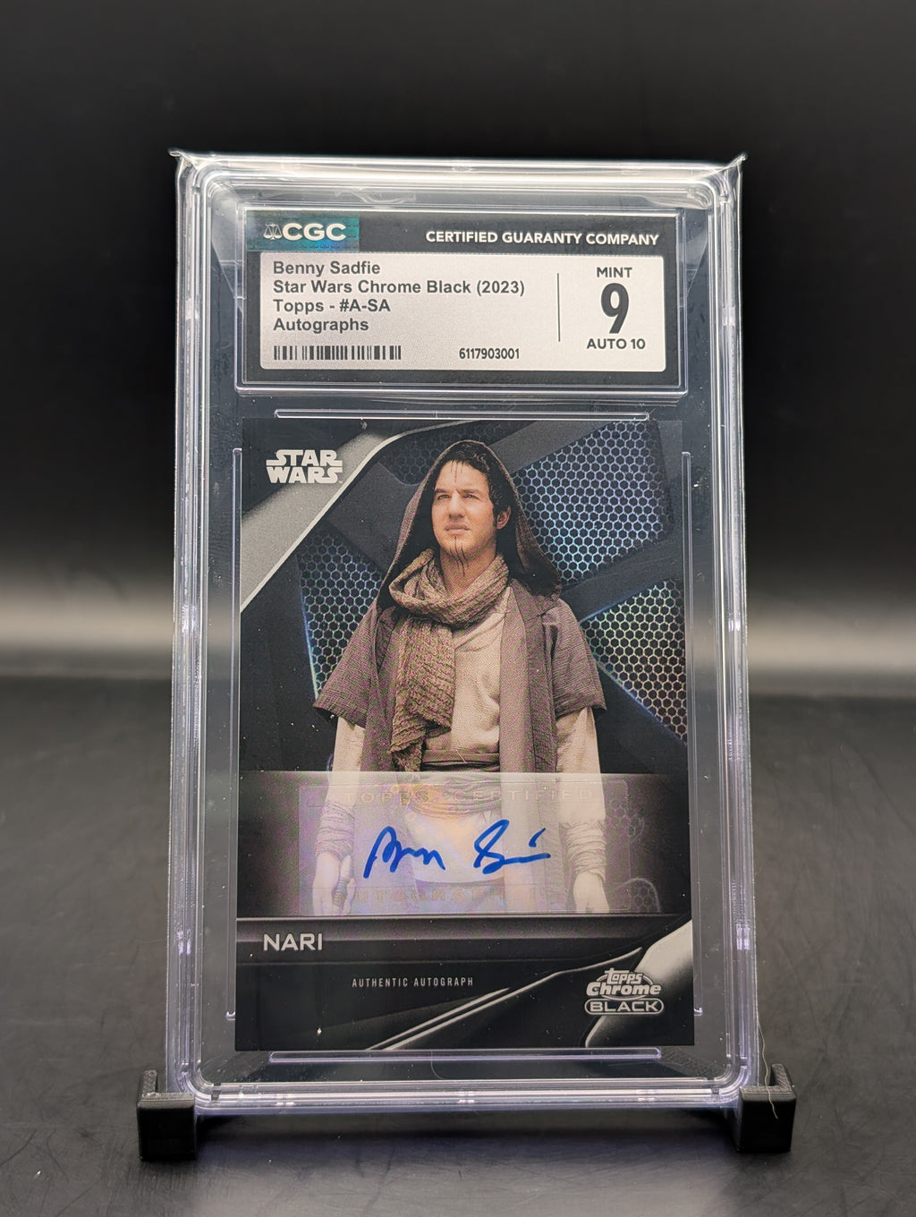 Star Wars Chrome Black Benny Sadfie Autograph #A-SA cgc 9