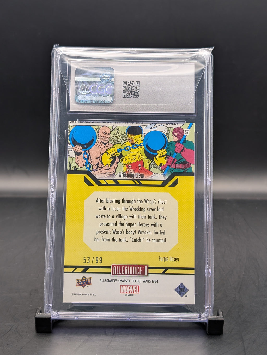 Wrecking Crew Upper Deck #57 Purple Boxes #53/99 cgc 9