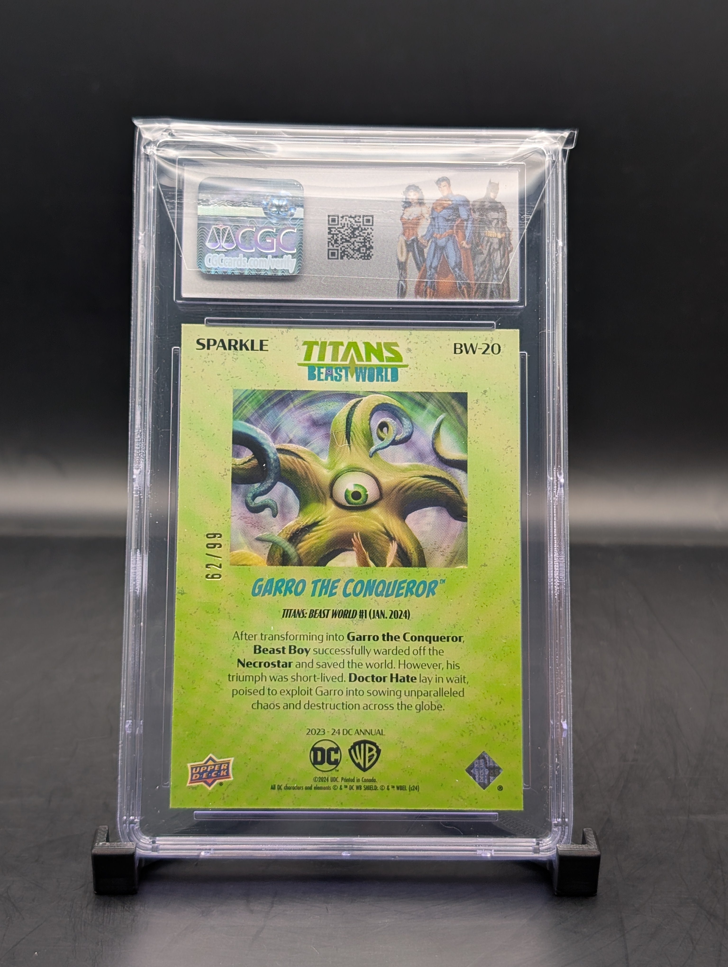 DC Annual Upper deck Garro the Conqueror #BW-20 62/99 CGC 10