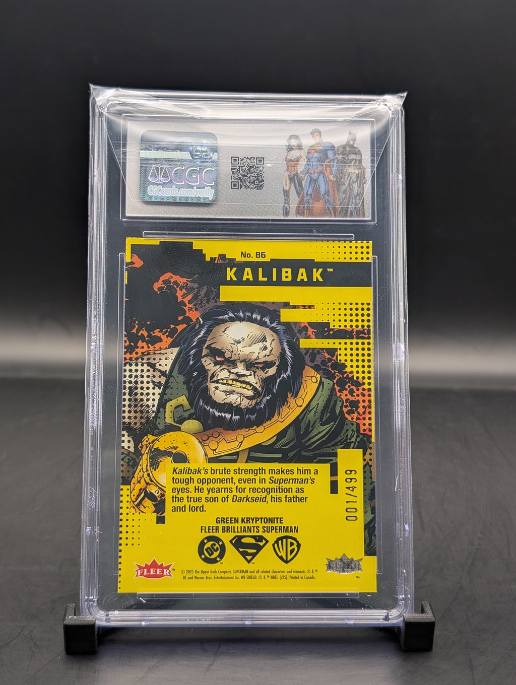 DC Fleer Kalibak #86 green Kryptonite #001/499 CGC 8.5