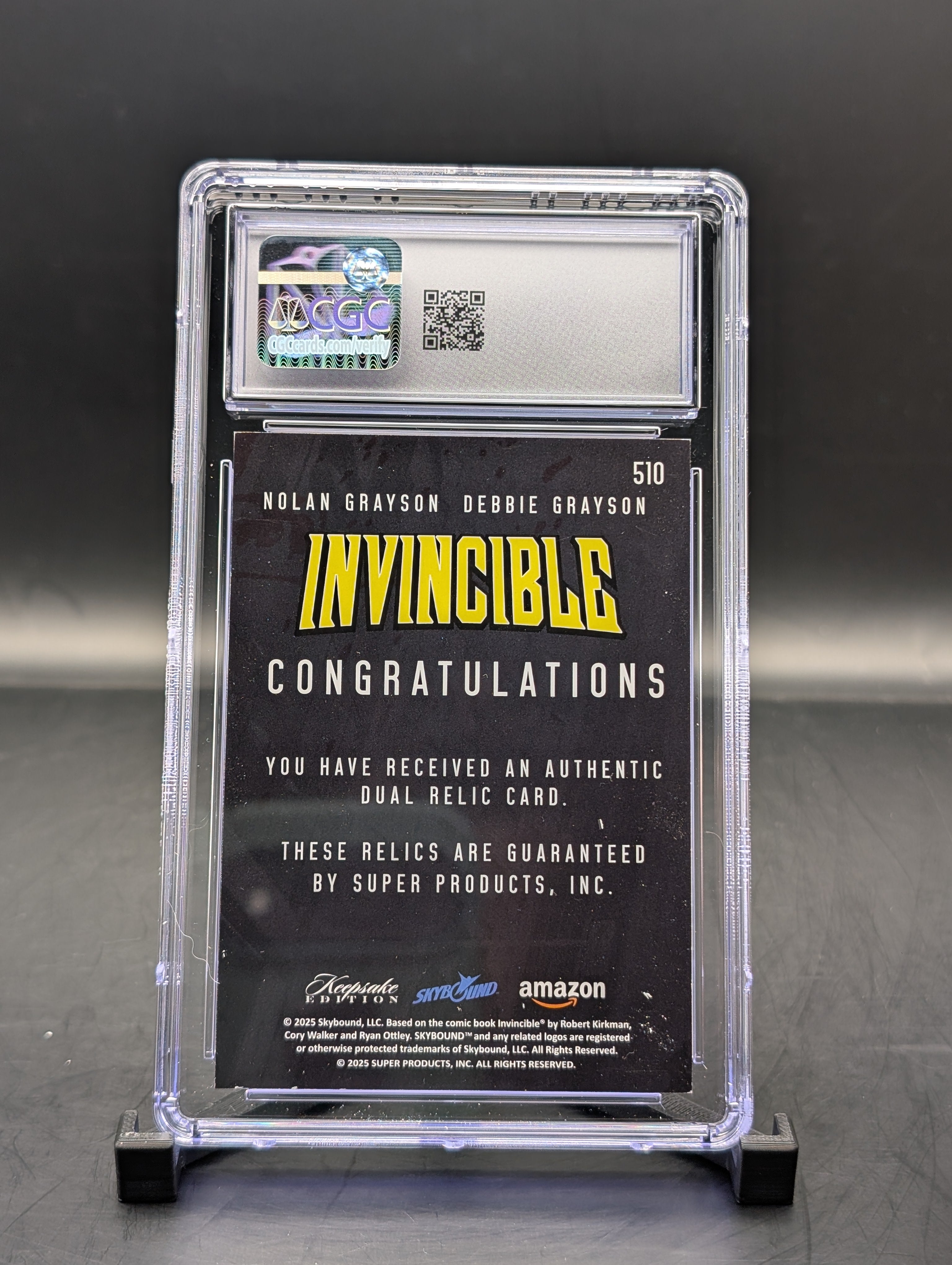 Keepsake Invincible Nolan Grayson/Debbie Grayson #510 Dual Relic CGC 7.5