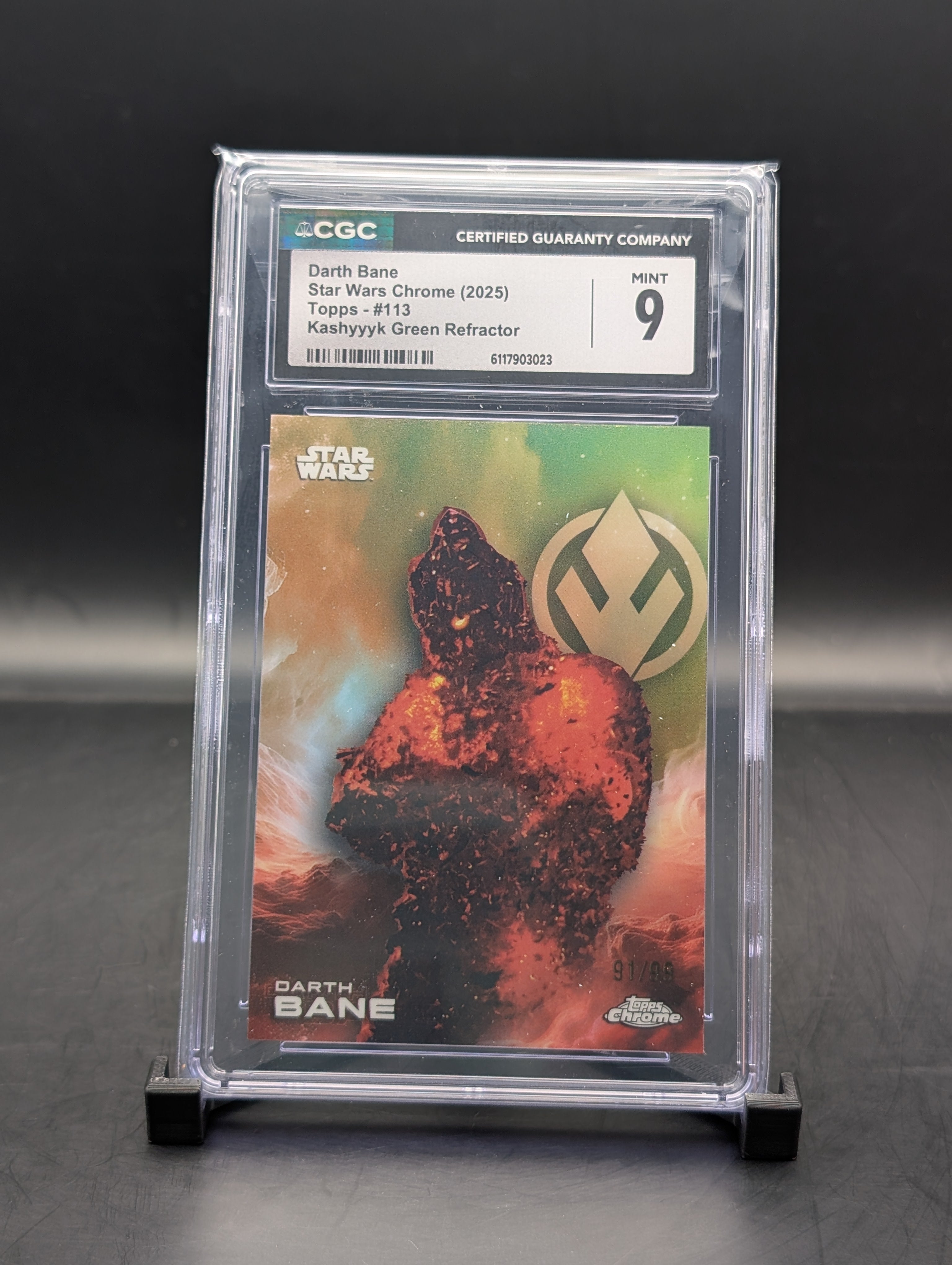 Star Wars Chrome Darth Bane #113 Kashyyyk Green Refractor #91/99 cgc 9