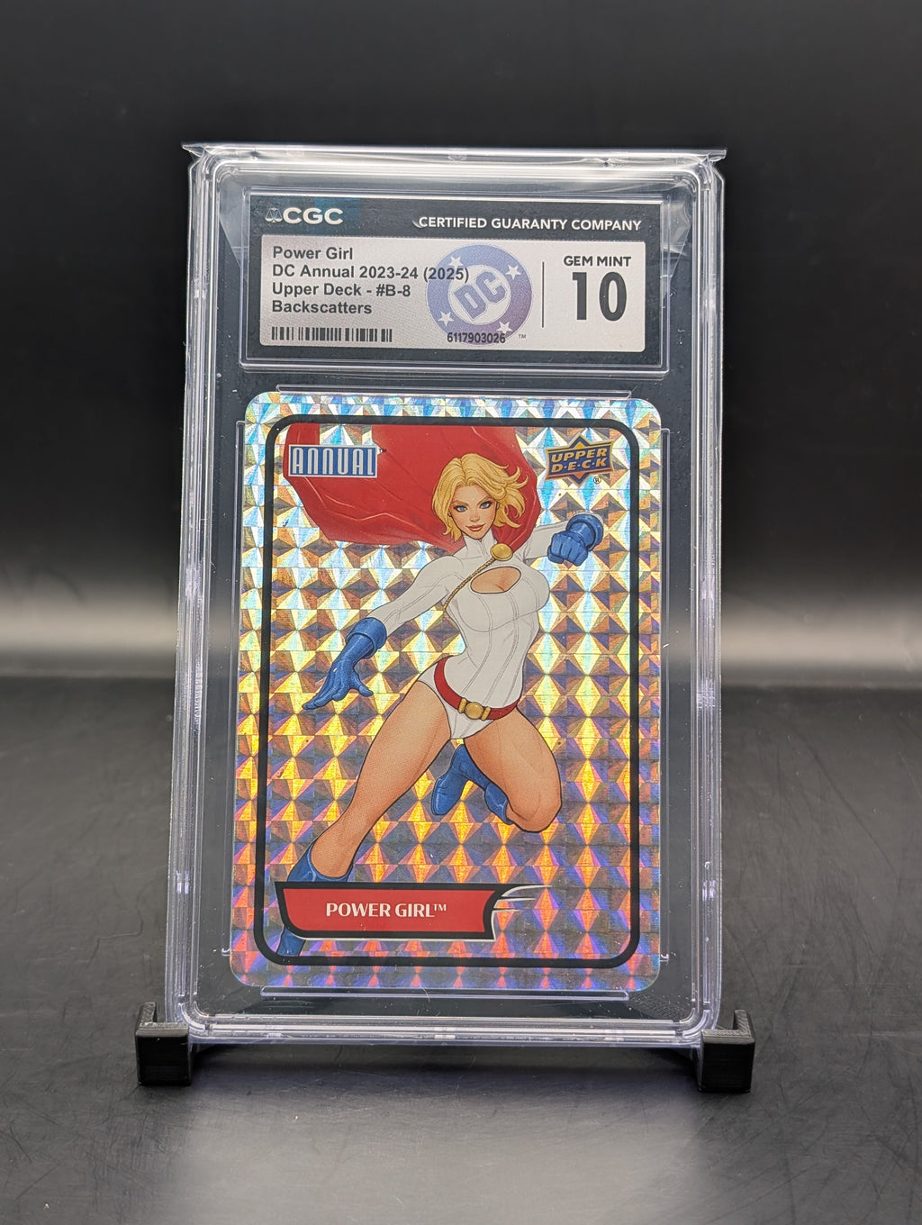 DC Annual Upper deck Power Girl #B-8 Backscatters CGC 10