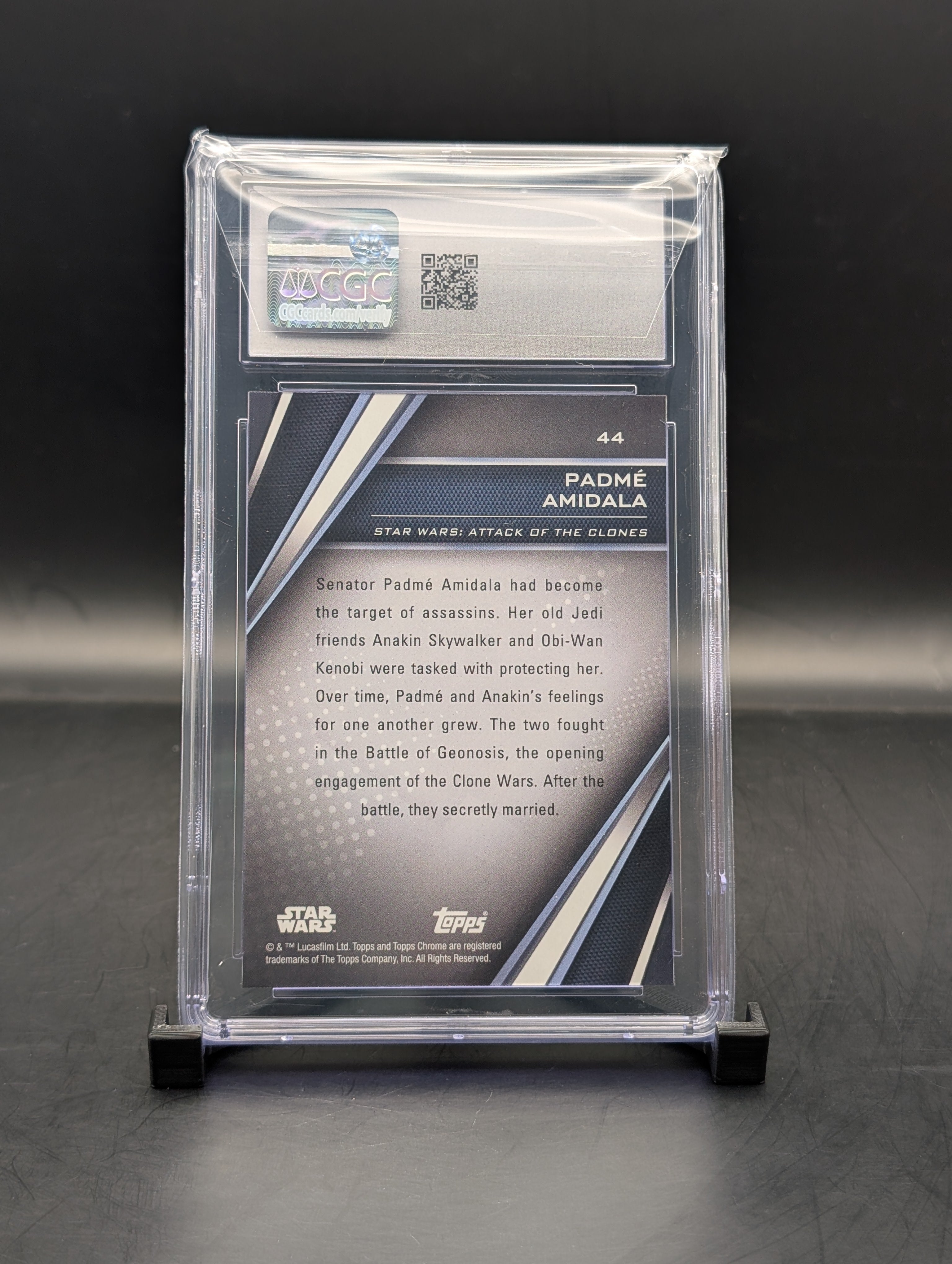 Star Wars Chrome Black Padme Amidala #44 cgc 9