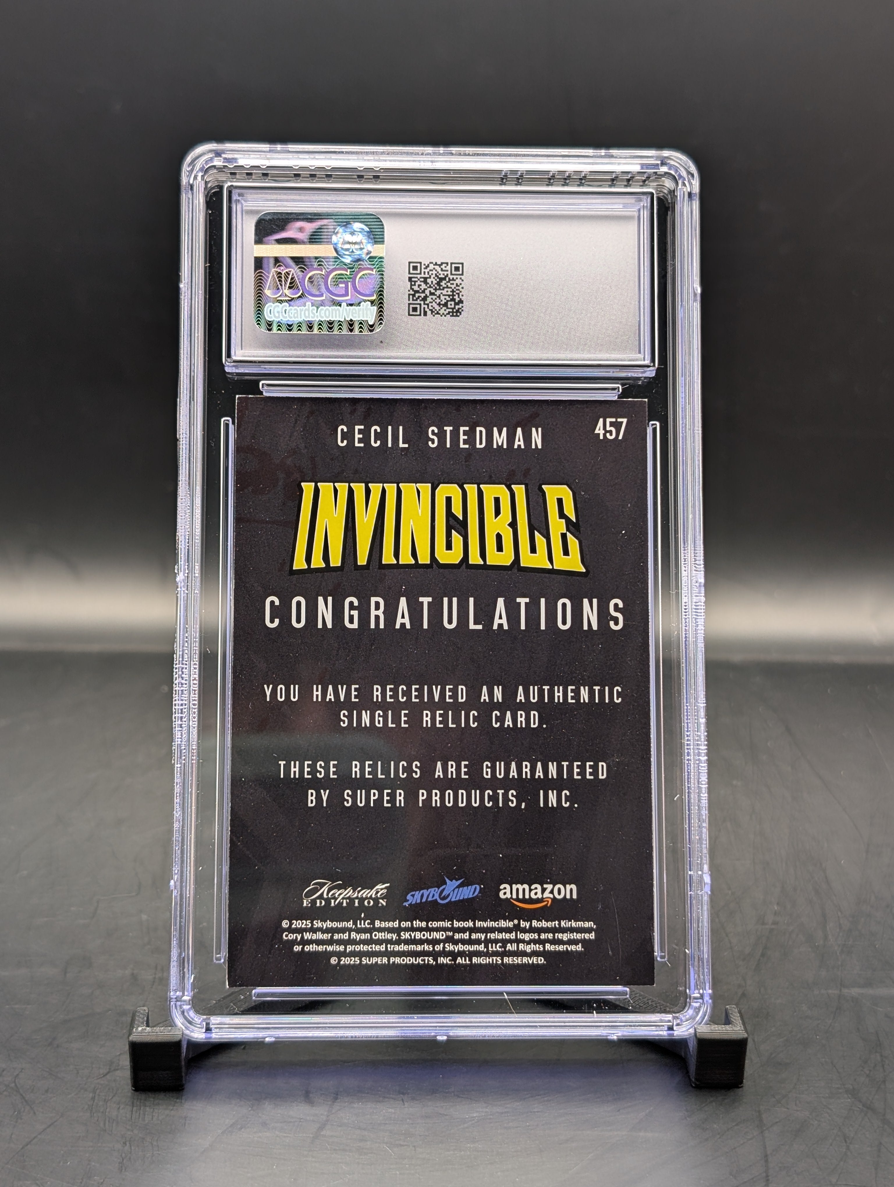 Keepsake Invincible Cecil Stedman #457 Single Relic - Black CGC 8.5
