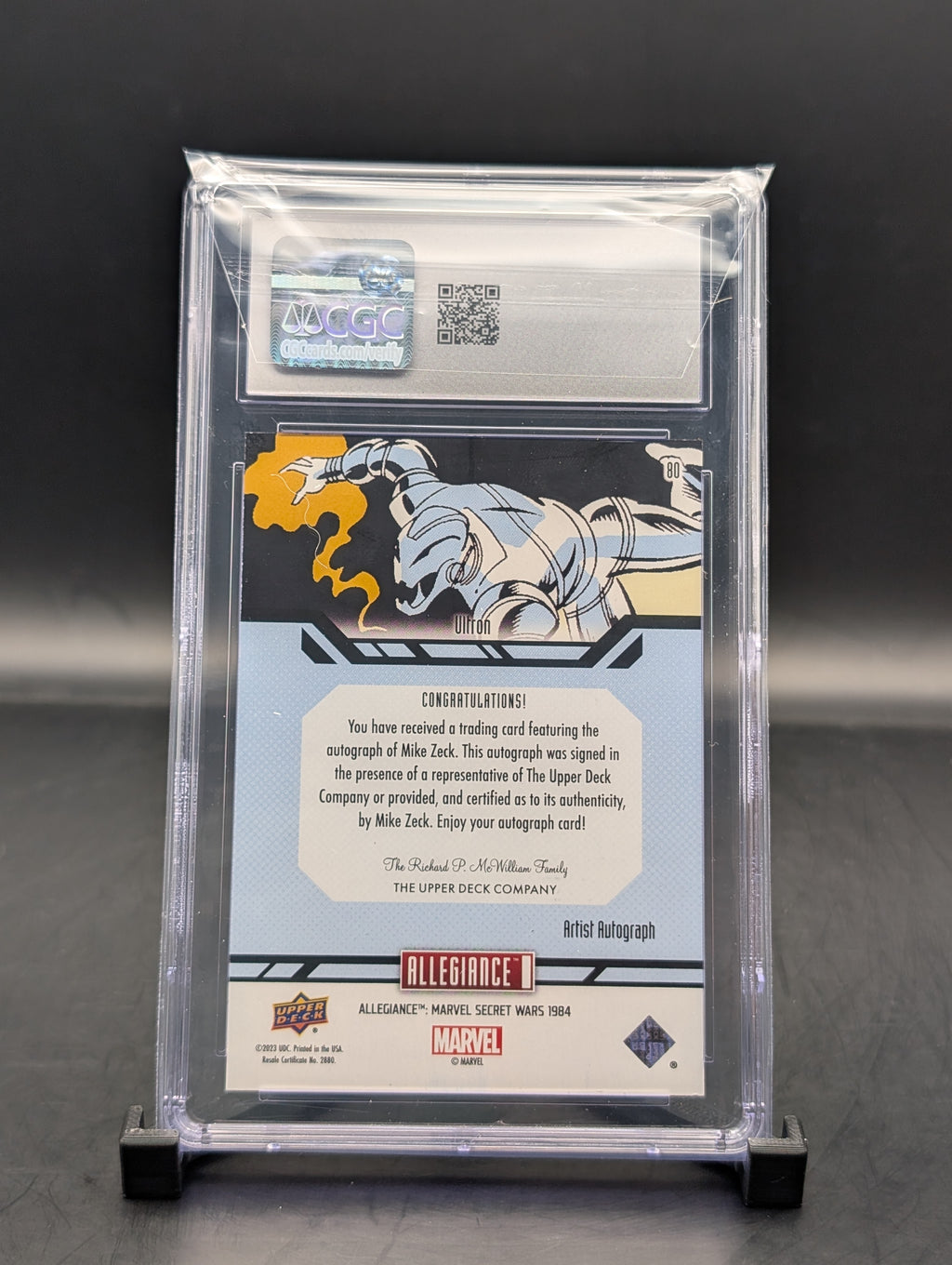Ultron Upper Deck #80 Artist Autograph cgc 9