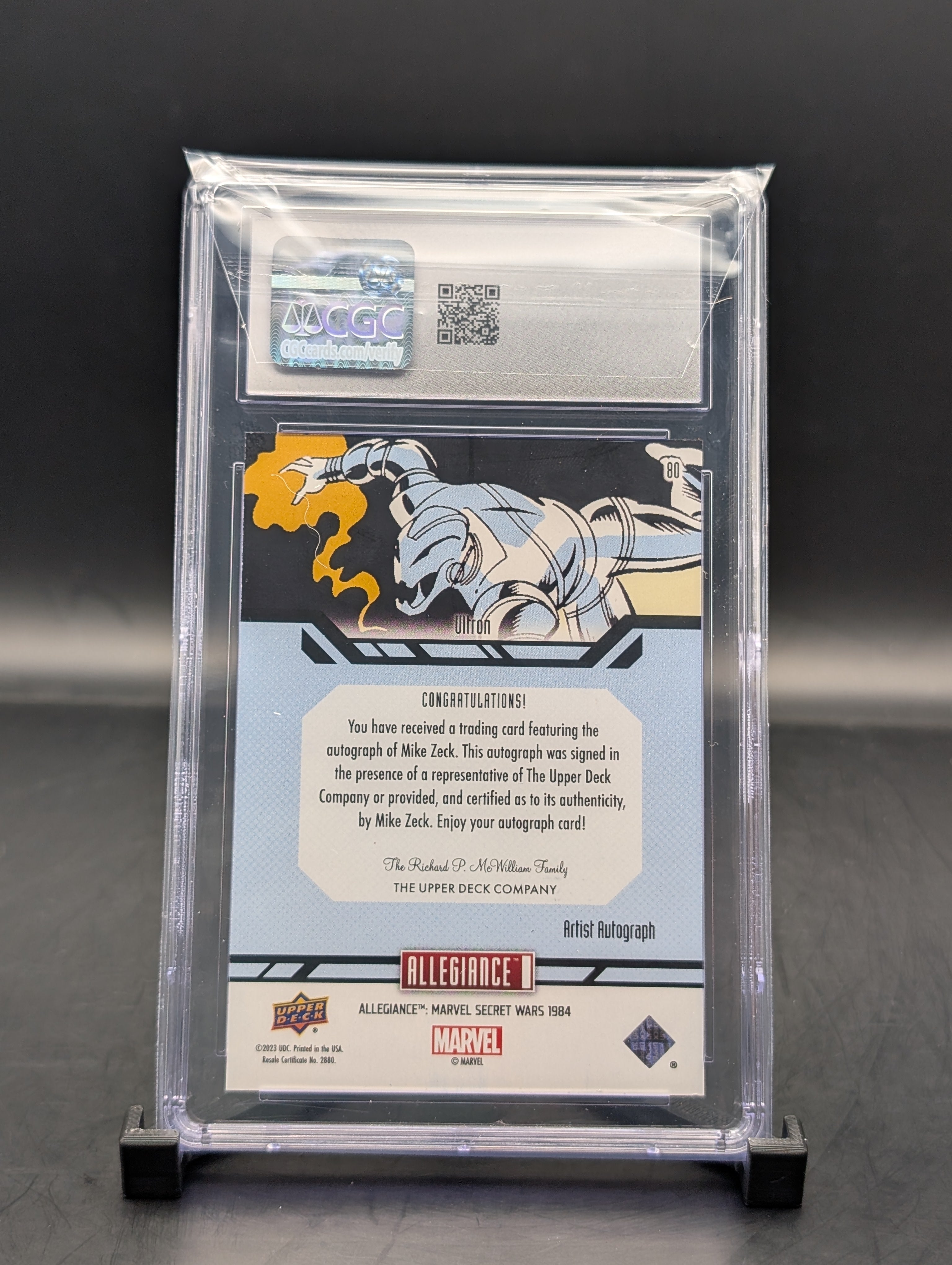 Ultron Upper Deck #80 Artist Autograph cgc 9