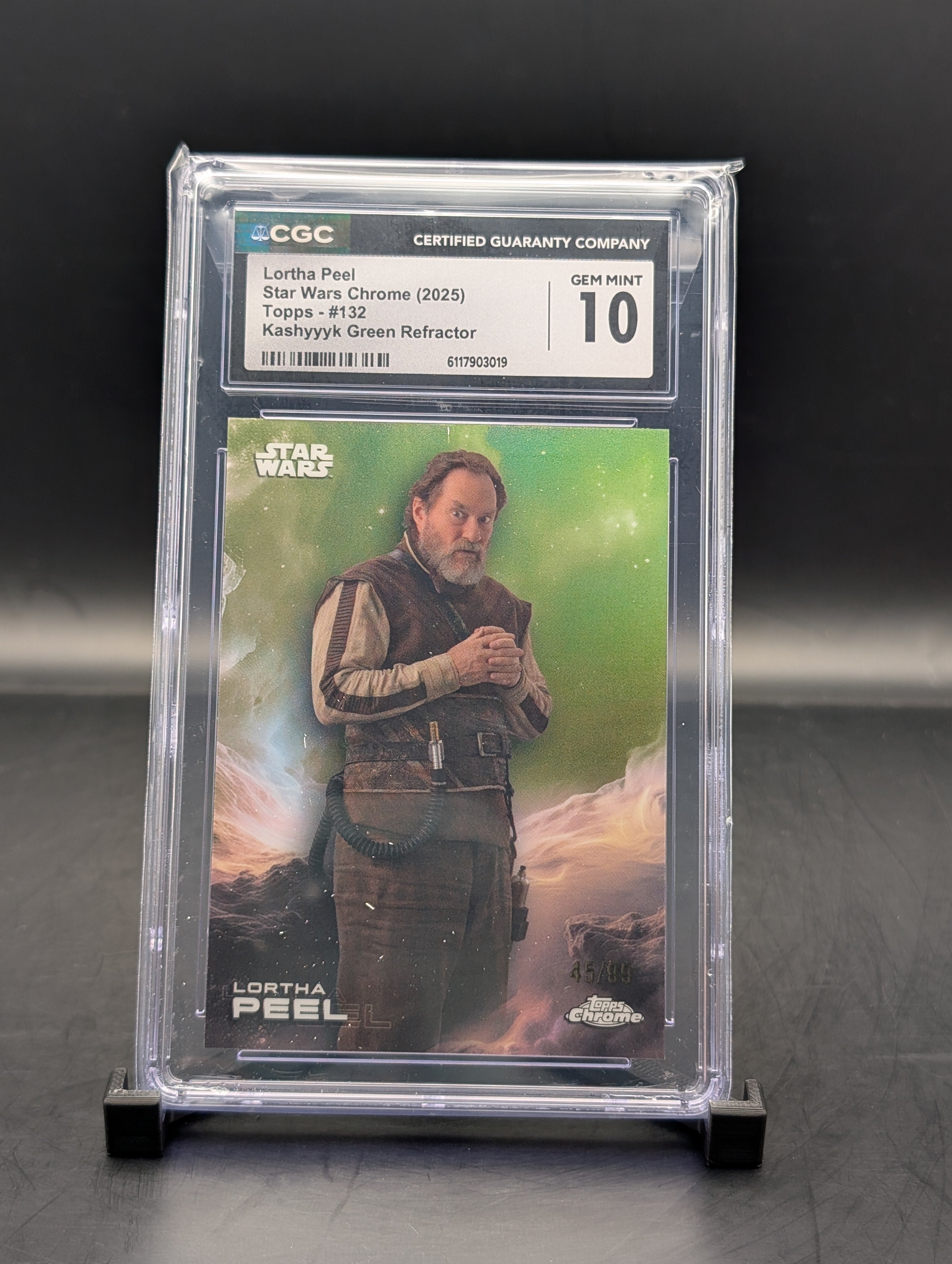 Star Wars Chrome Lortha Peel #132 Kashyyyk Green Refractor #45/99 cgc 10