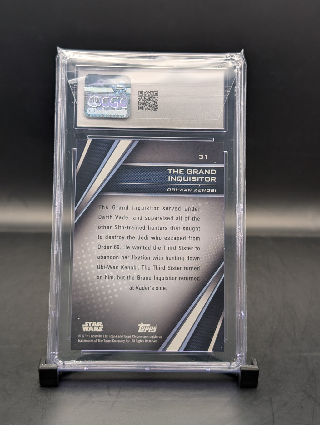 Star Wars Chrome Black The Grand Inquisitor #31 Purple Refractor #39/125 cgc 9