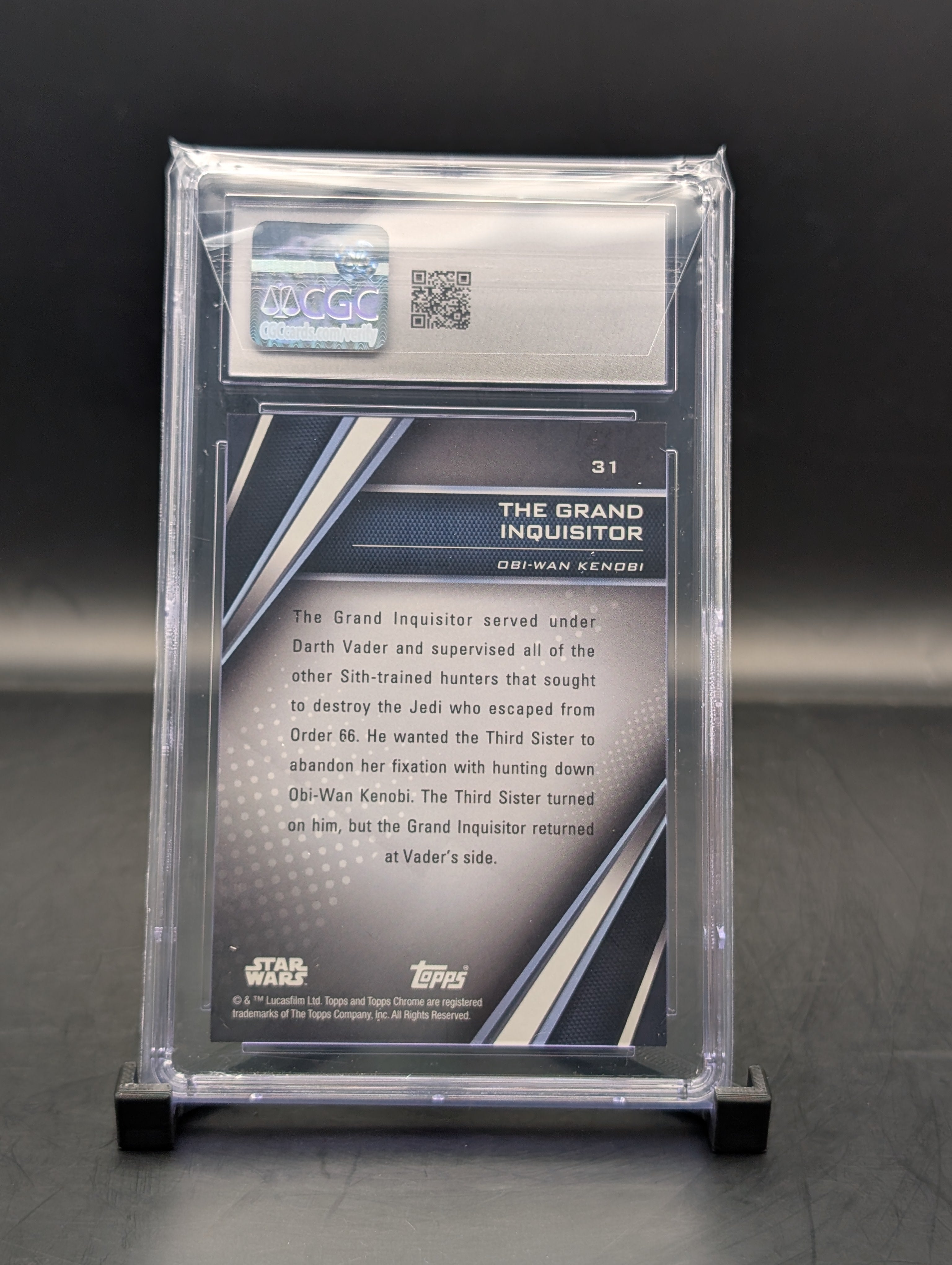 Star Wars Chrome Black The Grand Inquisitor #31 Purple Refractor #39/125 cgc 9