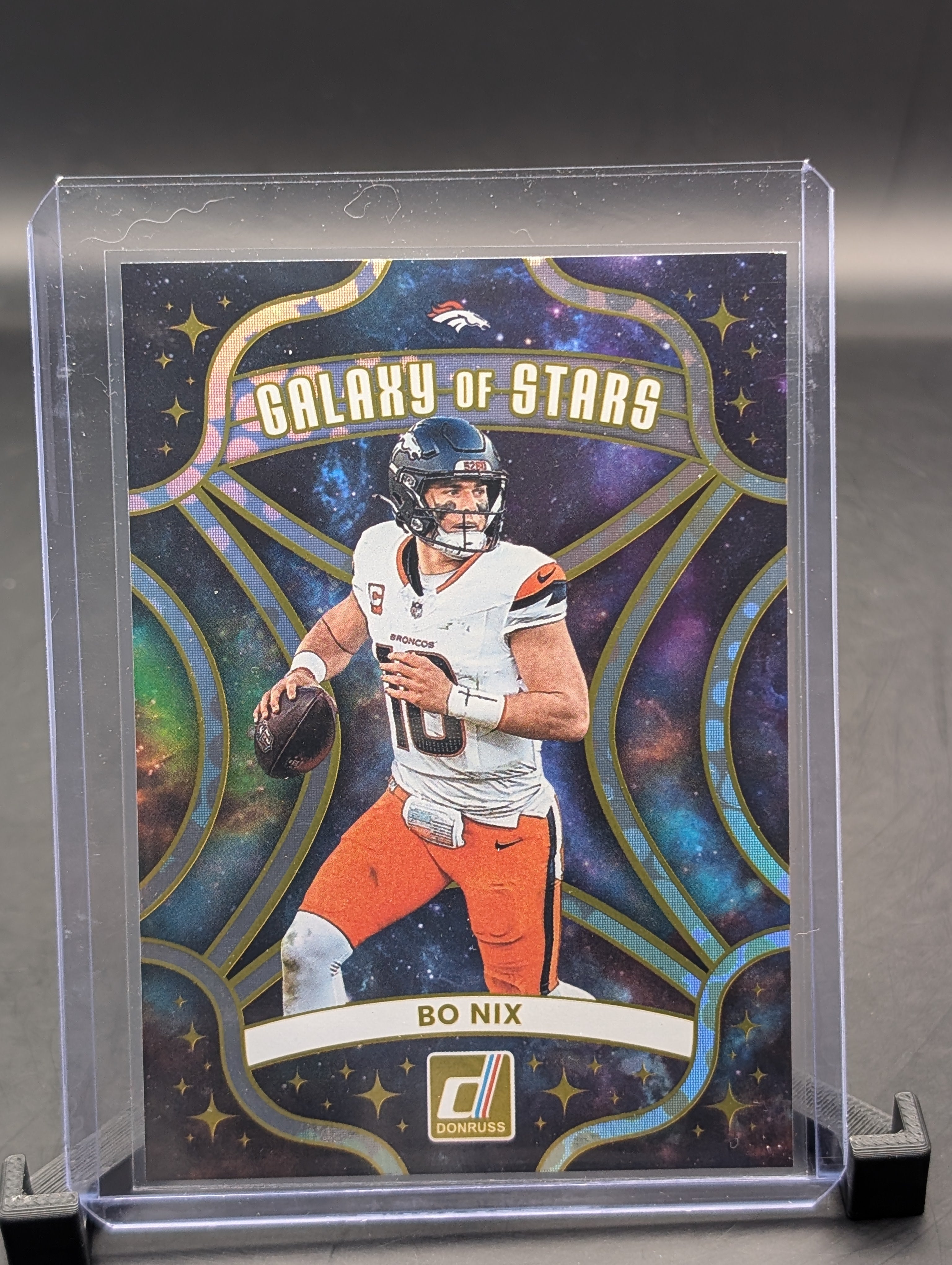 Panini "Broncos" Bo Nix Galaxy of stars holo card