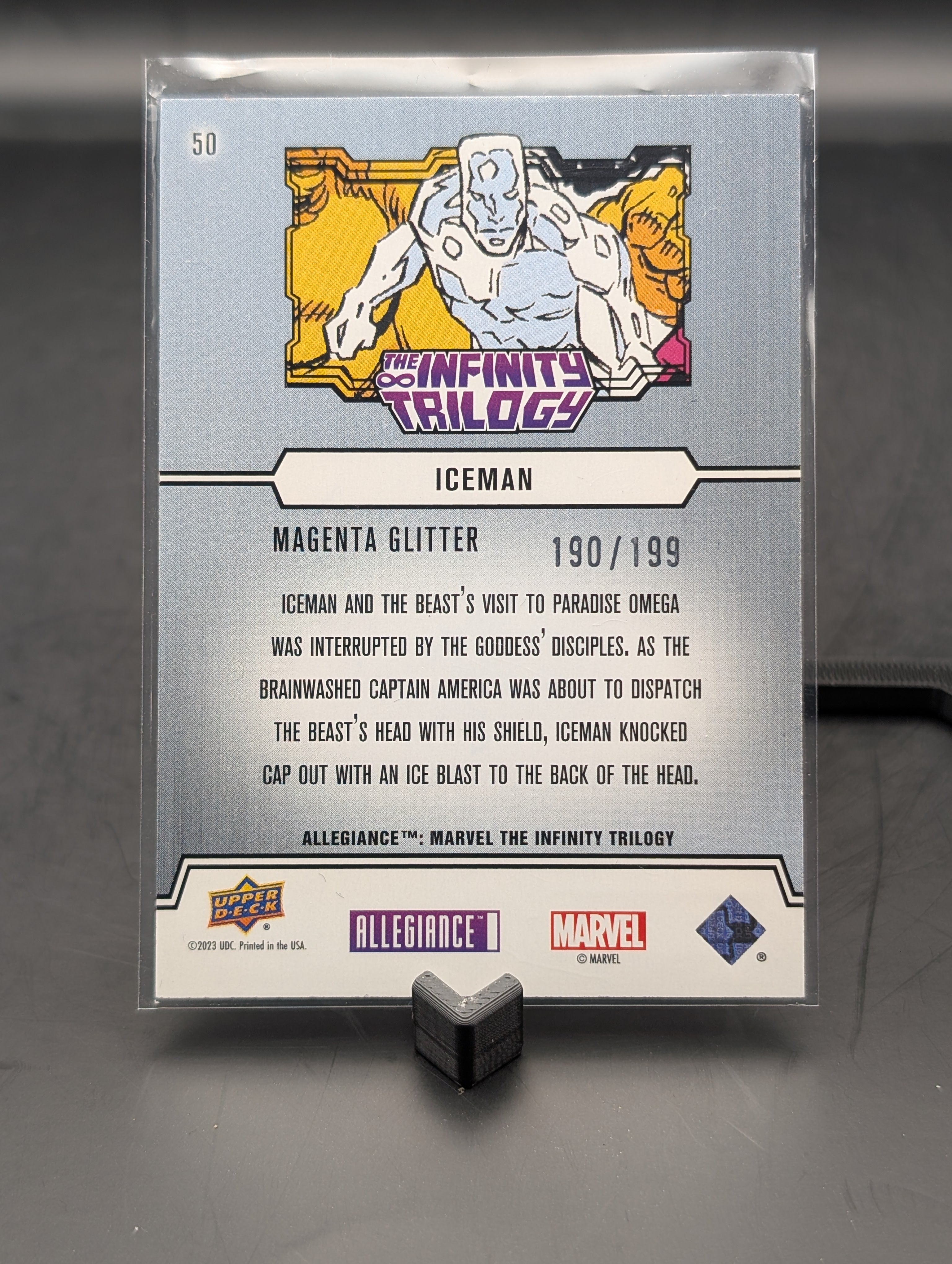 iceman megenta glitter trading card #190/199
