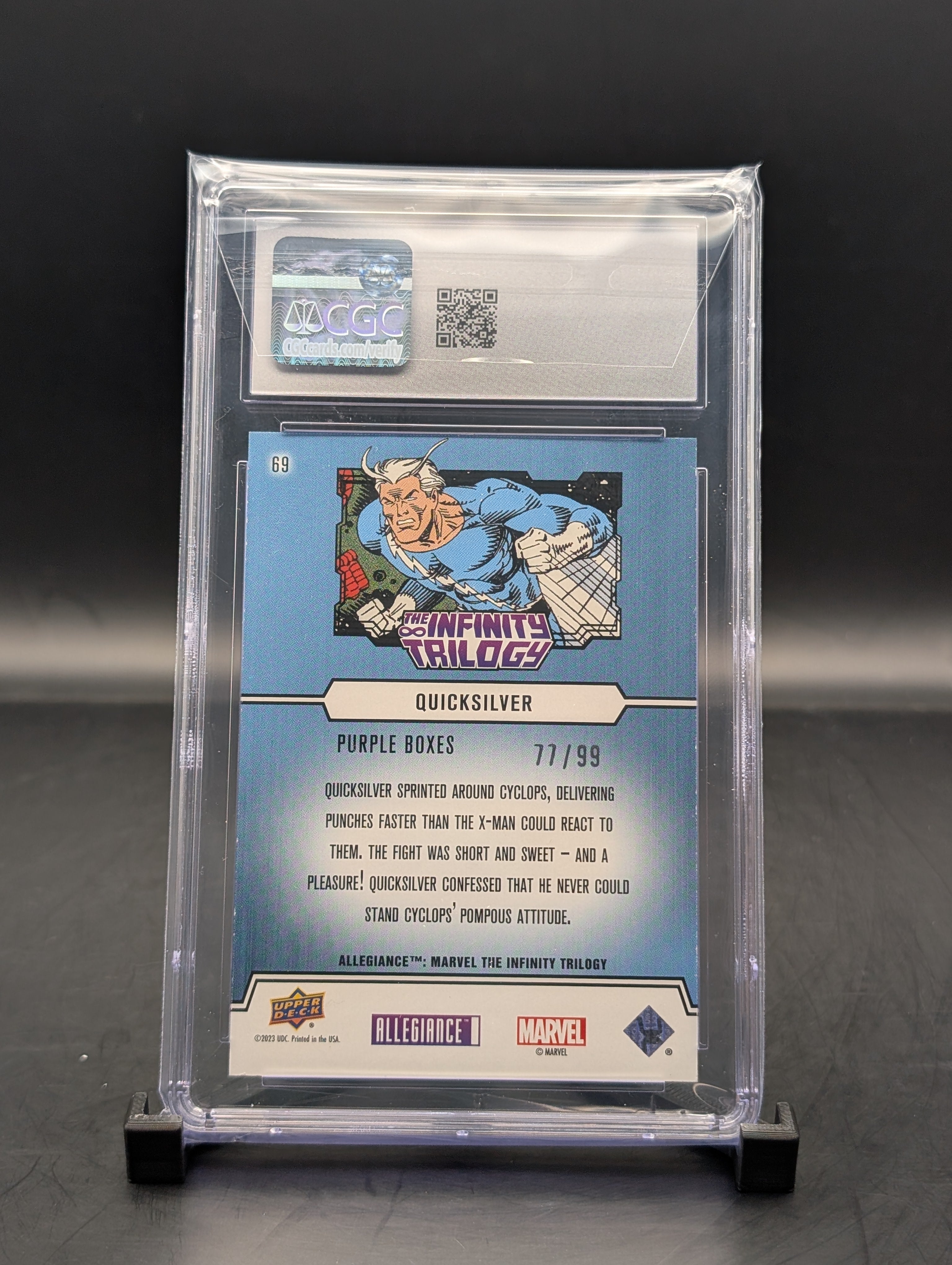 Quicksilver Upper Deck #69 Purple Boxes #77/99 cgc 10