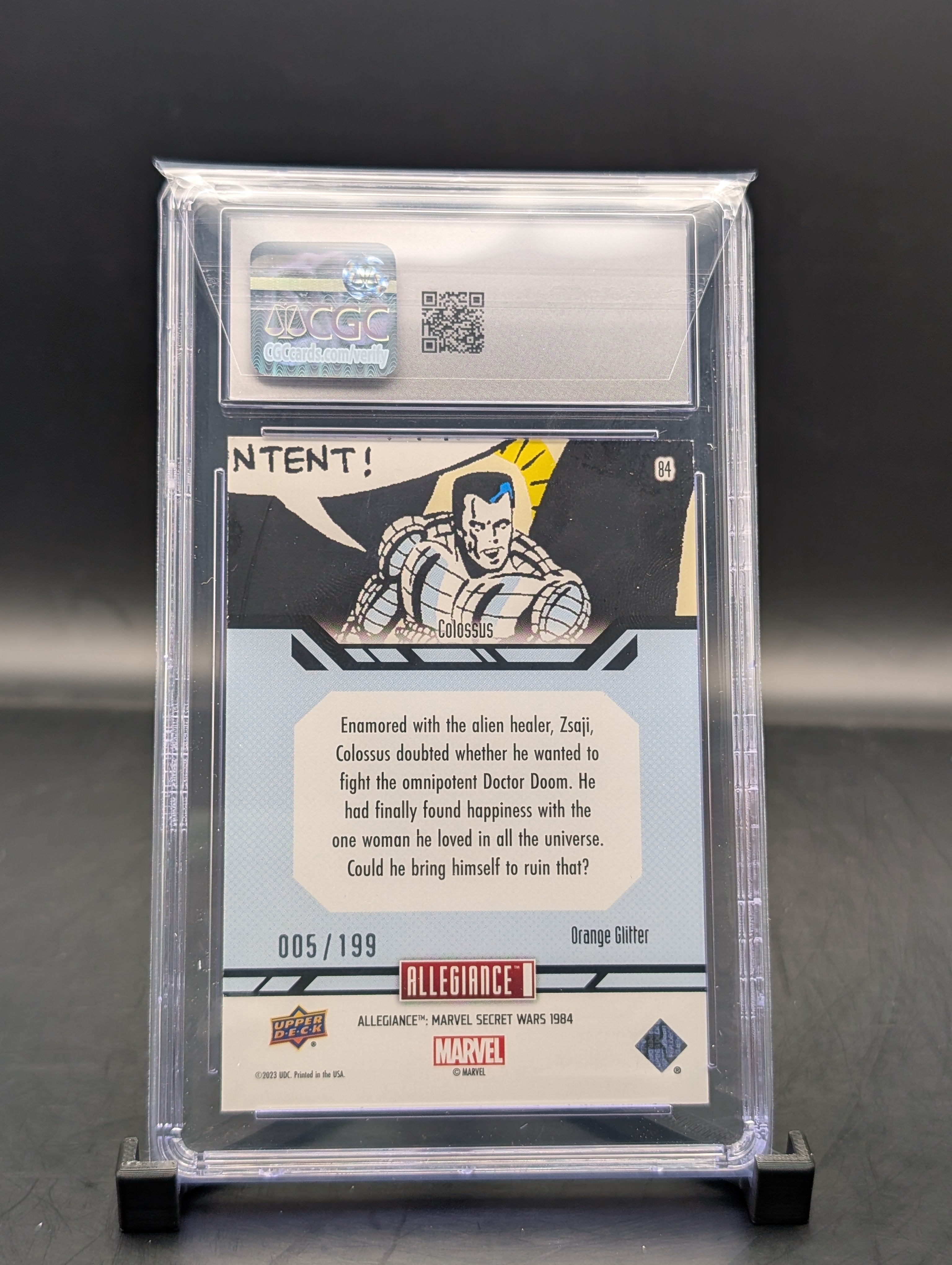 Colossus Upper Deck #84 Orange Glitter #5/199 cgc 9