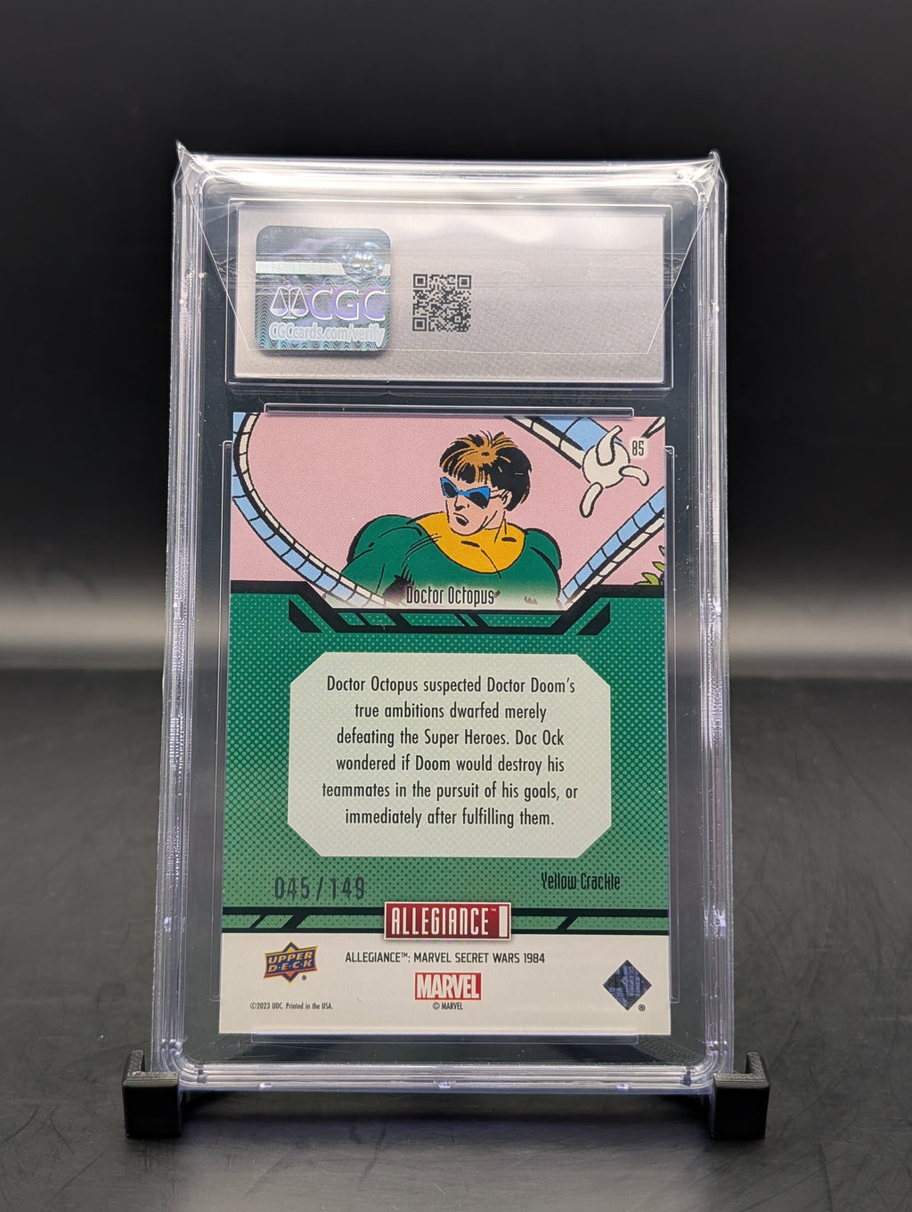 Doc Ock Upper Deck #85 Yellow Crackle #45/149 cgc 10