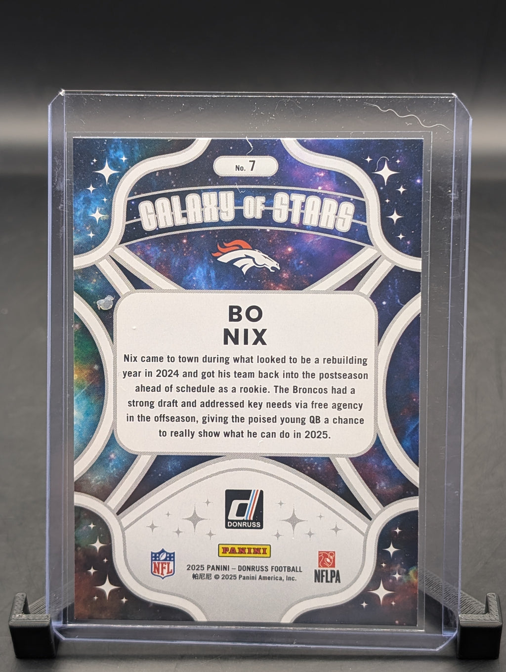 Panini "Broncos" Bo Nix Galaxy of stars holo card