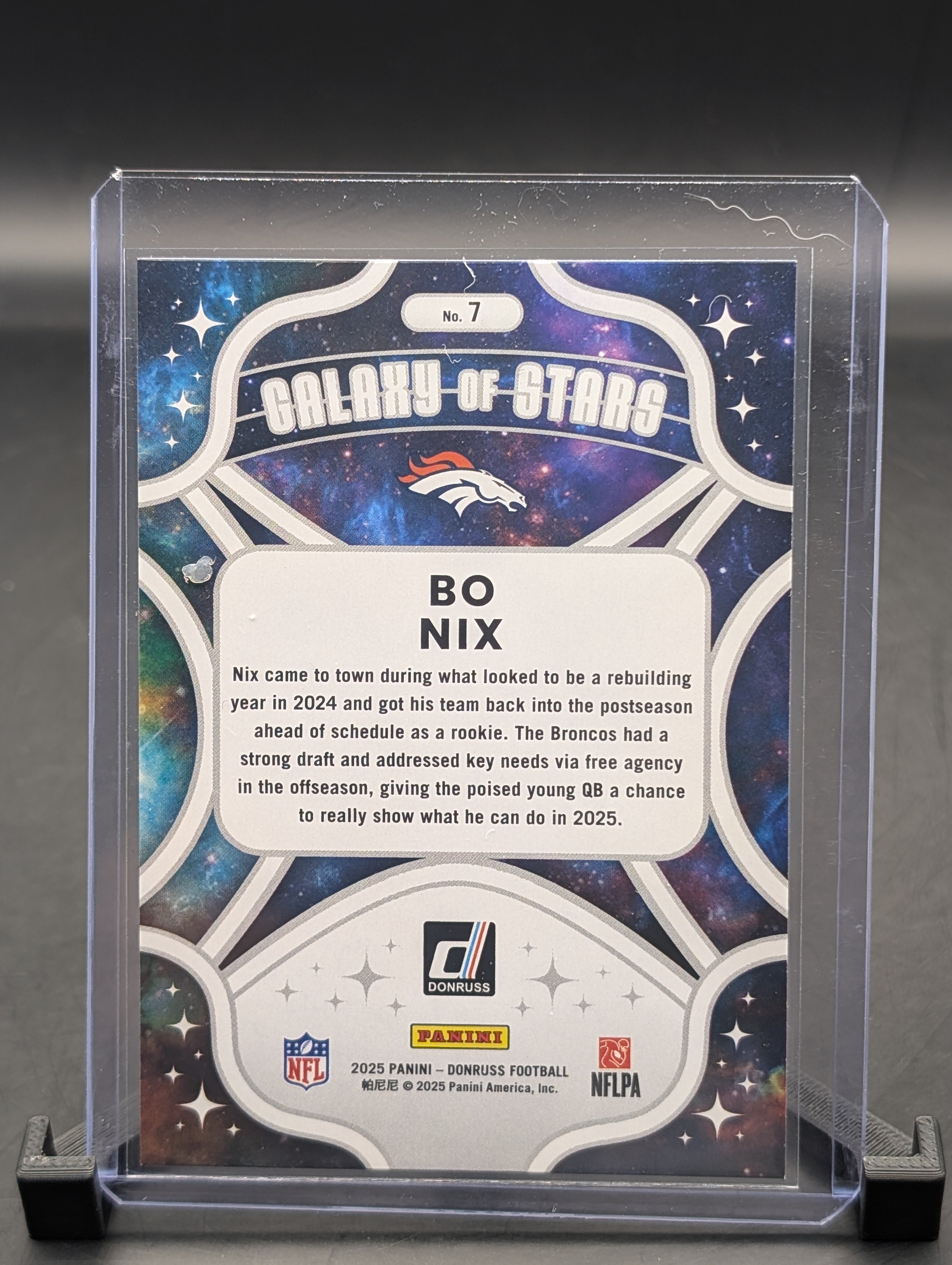 Panini "Broncos" Bo Nix Galaxy of stars holo card