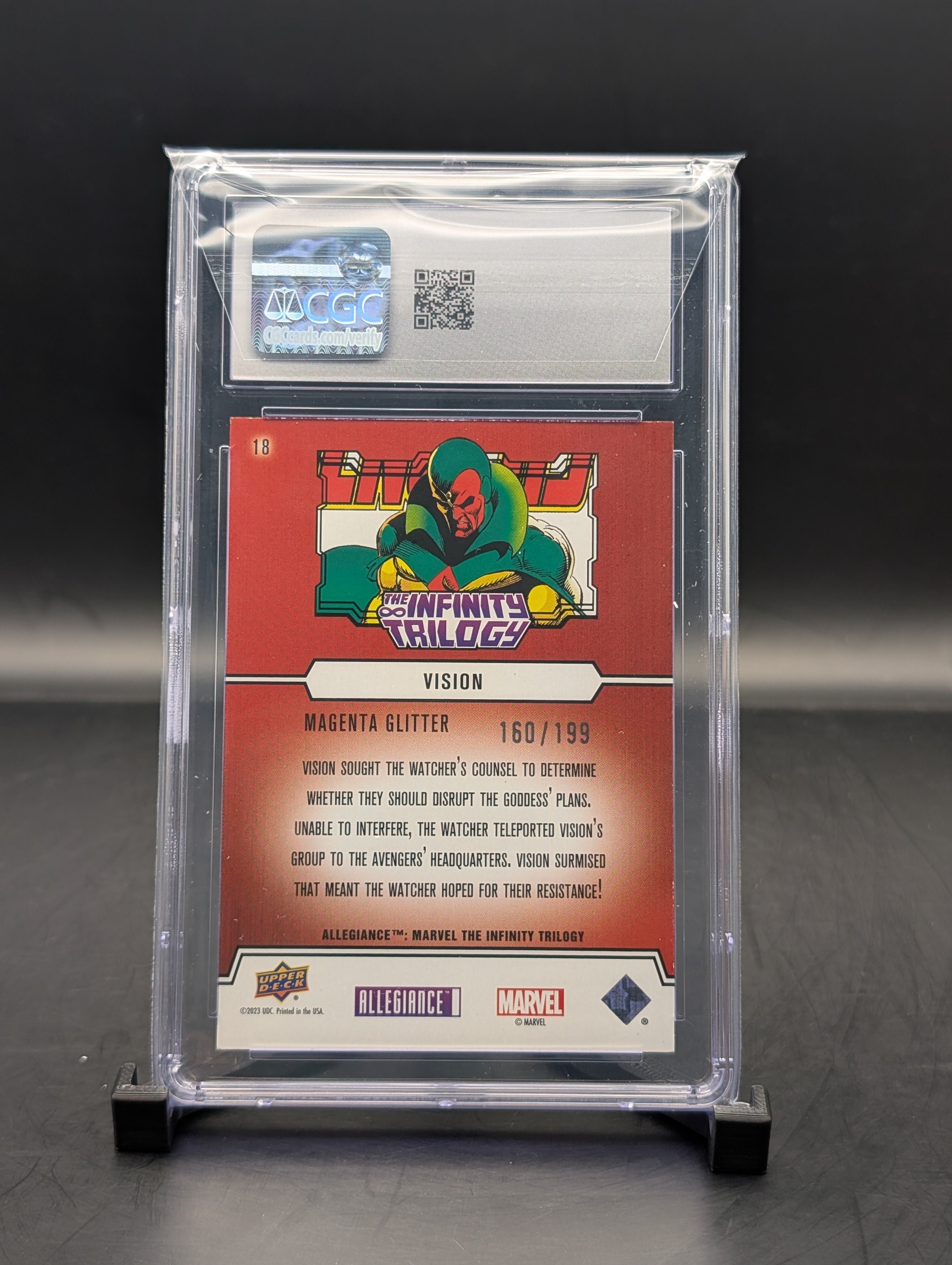 Vision Upper Deck #18 Magenta Glitter #160/199 cgc 10