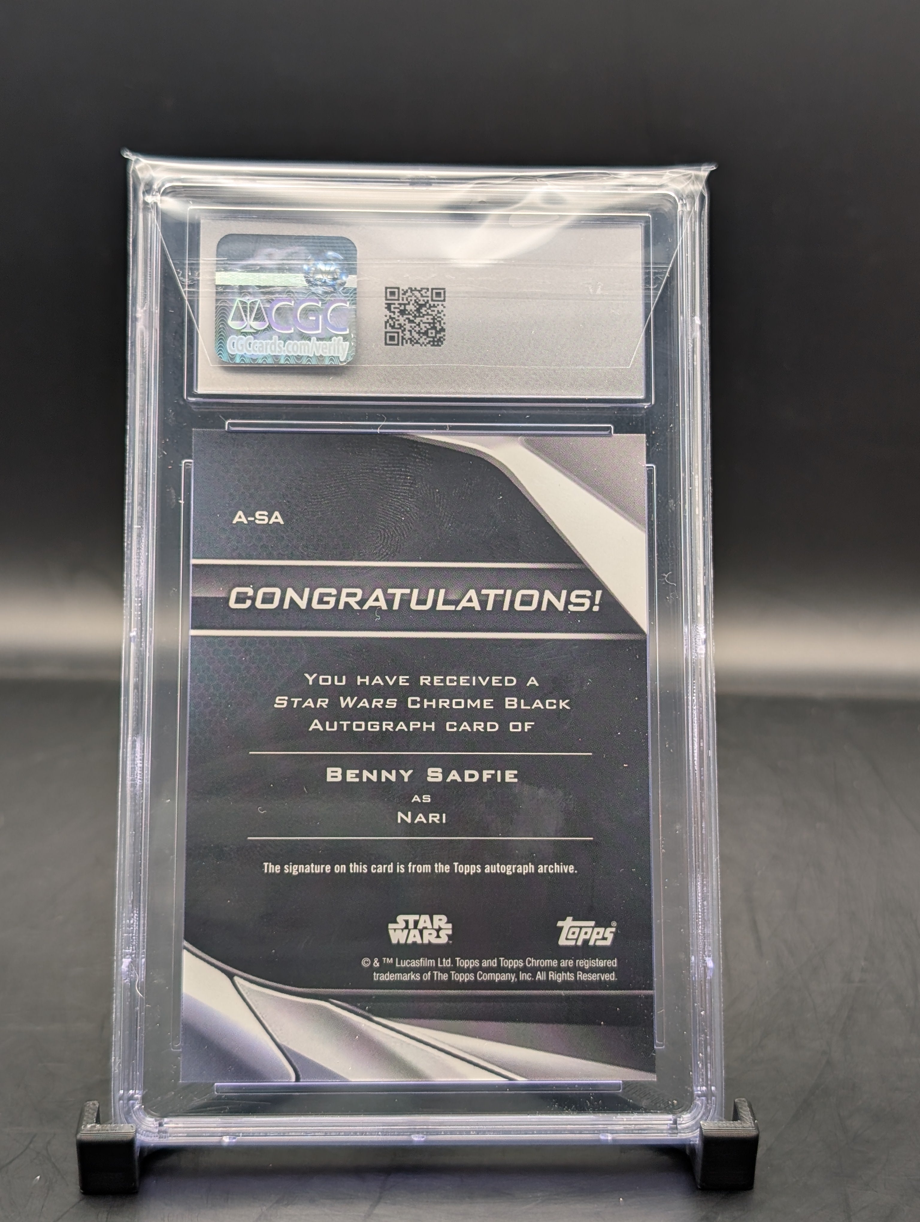 Star Wars Chrome Black Benny Sadfie Autograph #A-SA cgc 9