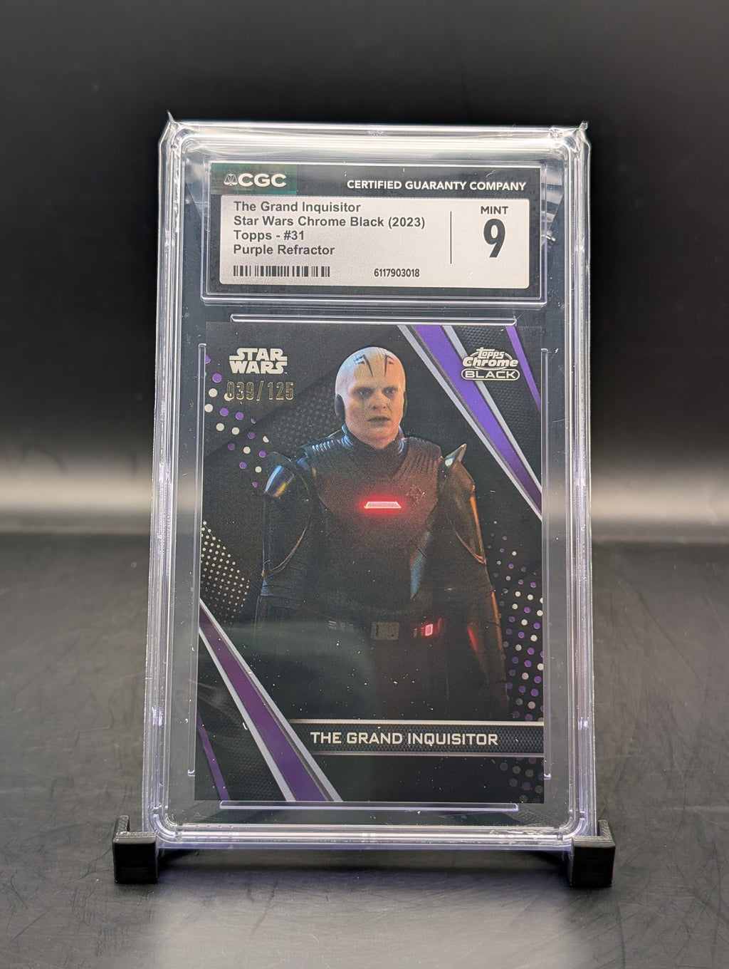 Star Wars Chrome Black The Grand Inquisitor #31 Purple Refractor #39/125 cgc 9
