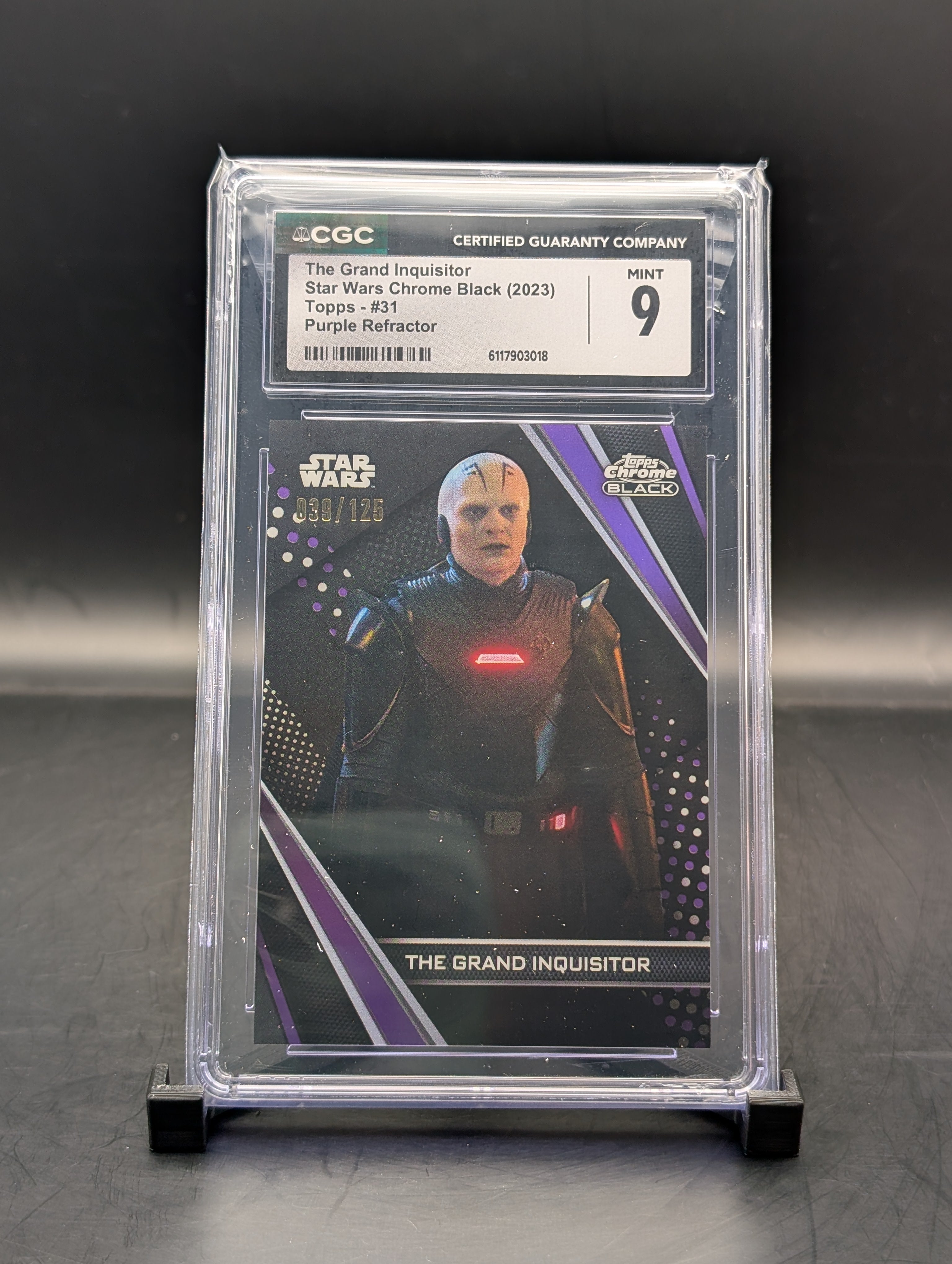 Star Wars Chrome Black The Grand Inquisitor #31 Purple Refractor #39/125 cgc 9