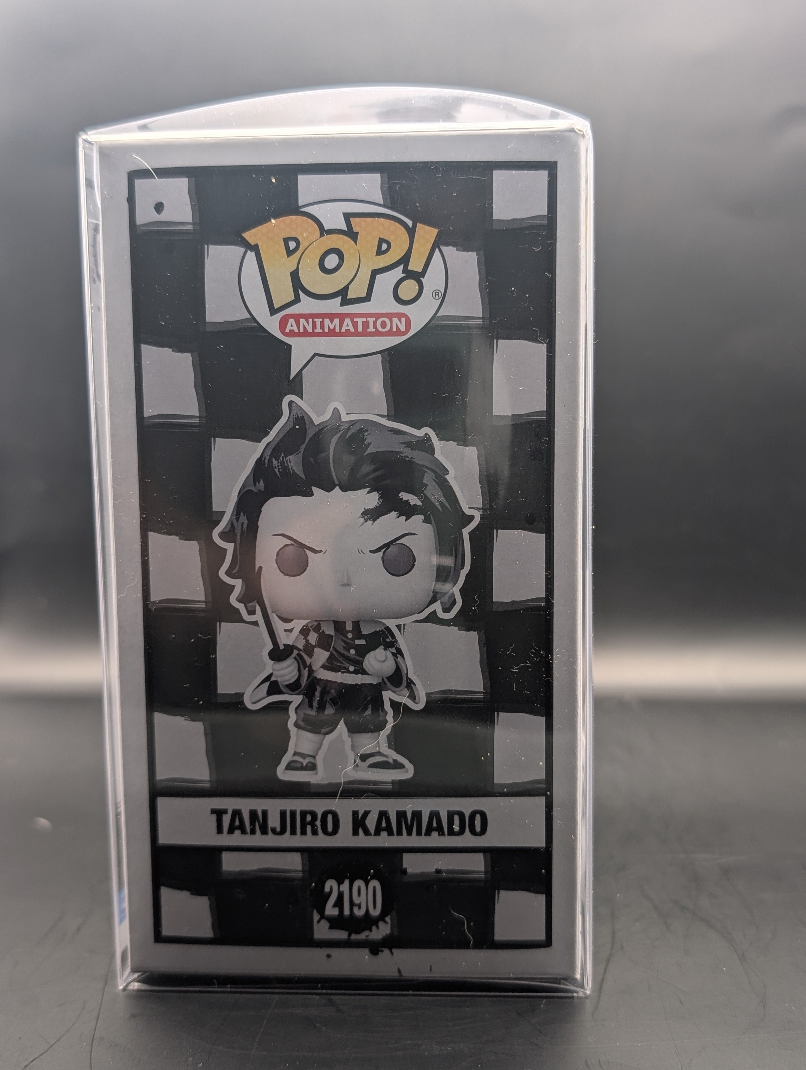 black and white Tanjiro Kamado funko pop
