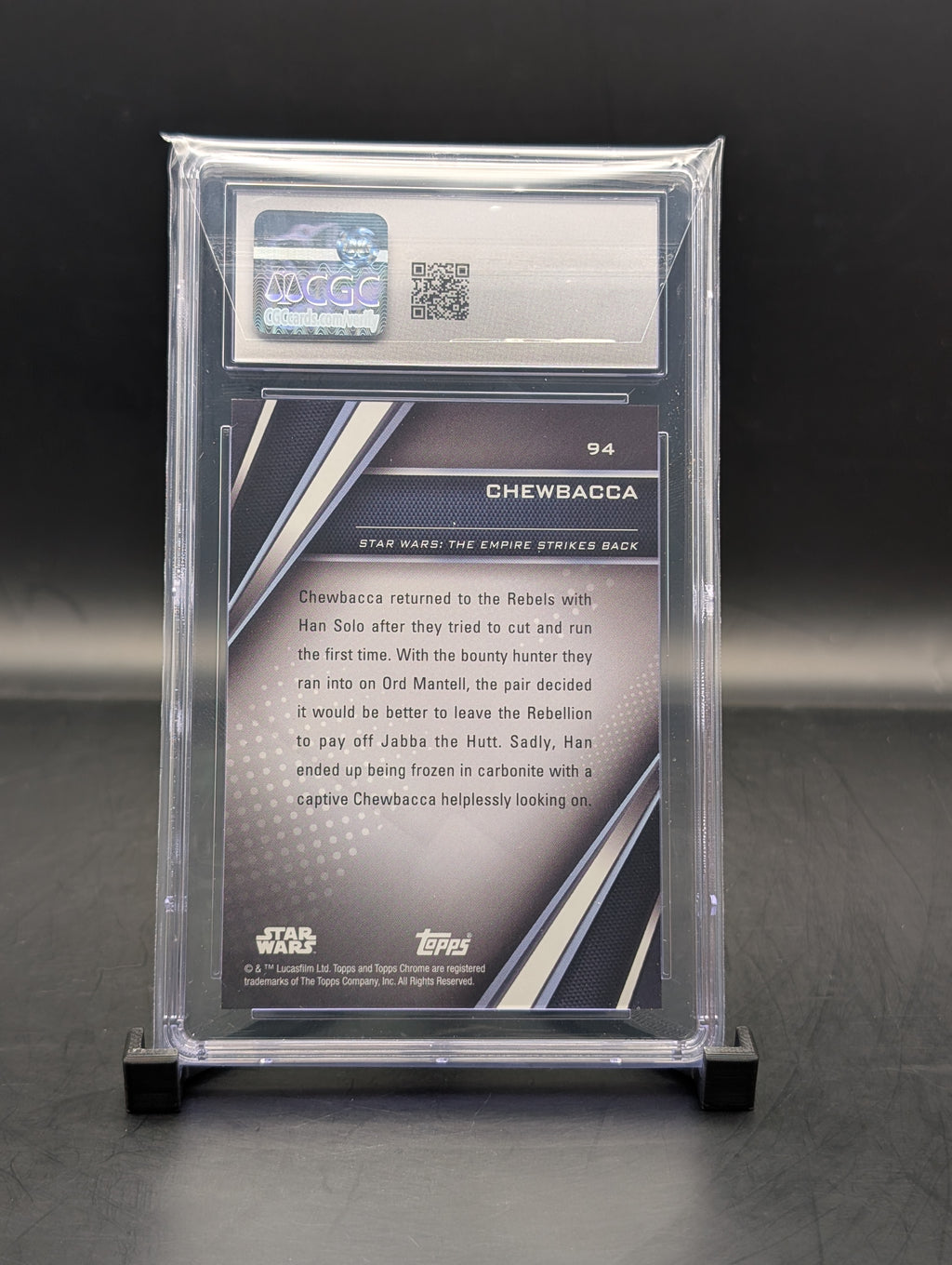 Star Wars Chrome Black Chewbacca #94 Refractor #167/199 cgc 9.5