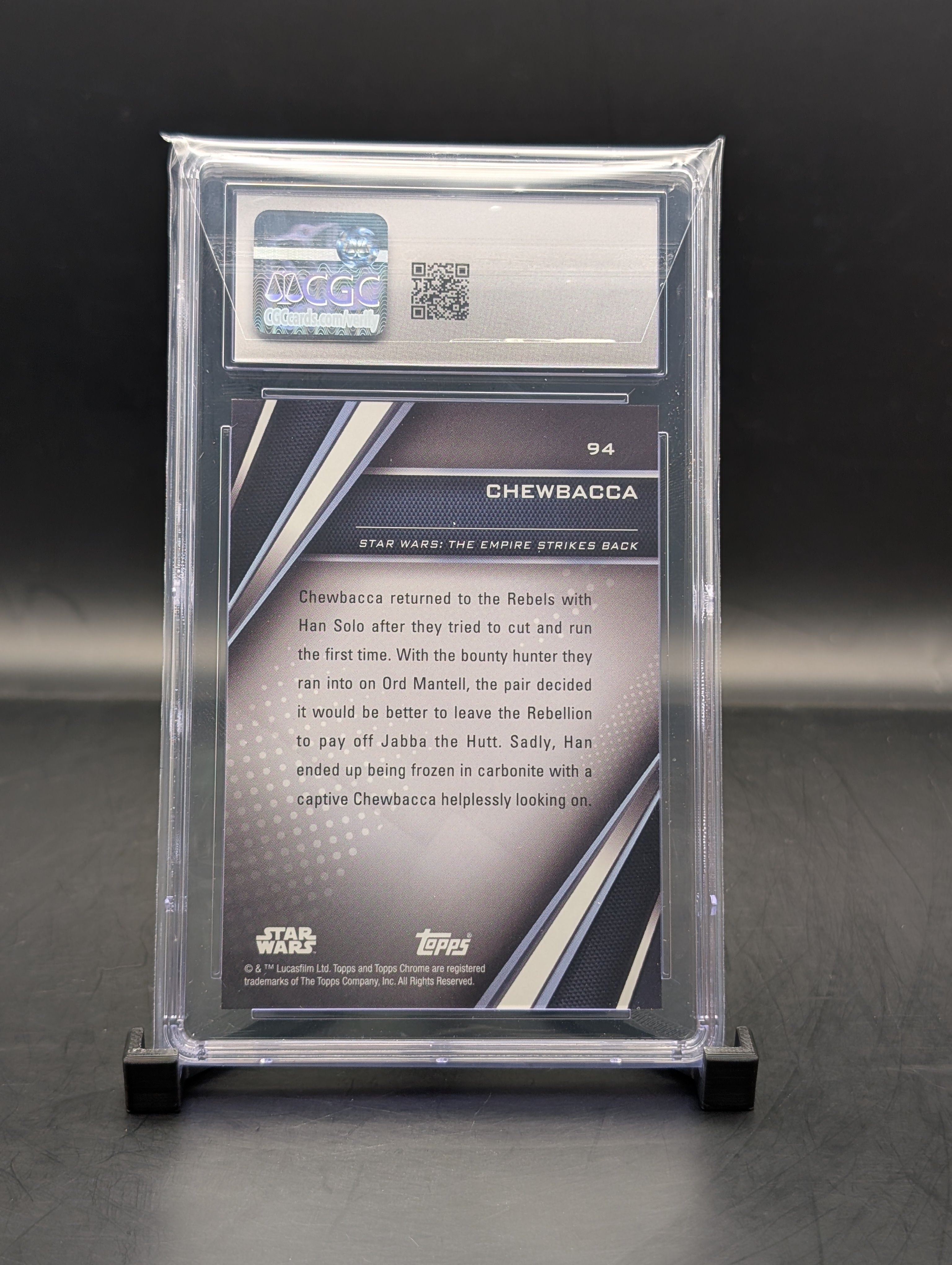 Star Wars Chrome Black Chewbacca #94 Refractor #167/199 cgc 9.5