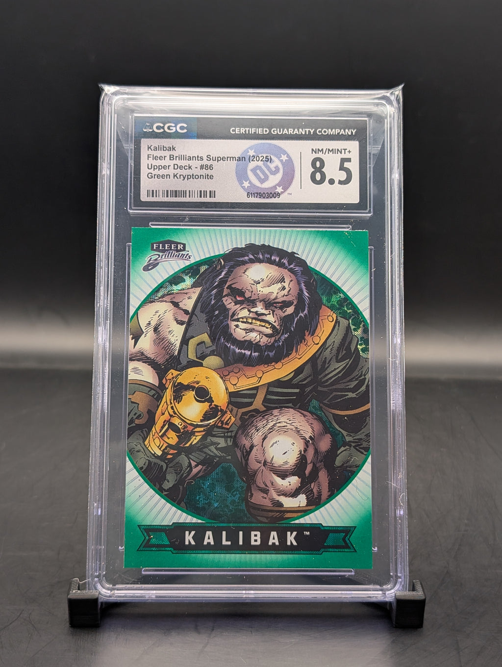DC Fleer Kalibak #86 green Kryptonite #001/499 CGC 8.5